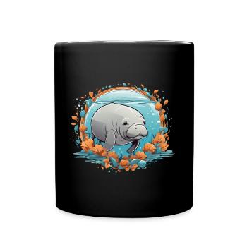 Dugong mein Spirit Animal ich liebe Manatees - Tasse einfarbig - Schwarz - Vorne