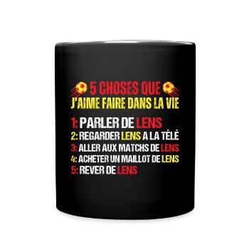 Lens supporter de football lensois humour foot - Mug uni - noir - Devant