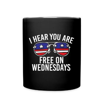 Drapeau américain Vintage Biden gratuit le mercredi - Mug uni - noir - Devant