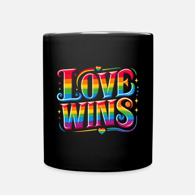 LIEBE GEWINNT: Feiere Stolz und Einheit - Tasse einfarbig - Schwarz
