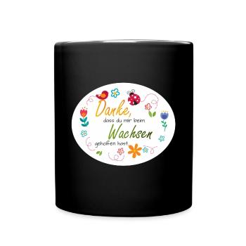 Dire adieu à la garderie - Merci - Fleurs colorées - Mug uni - noir - Devant