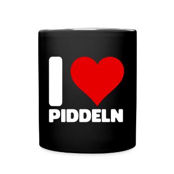 I Love Piddeln - Tasse einfarbig - Schwarz - Vorne