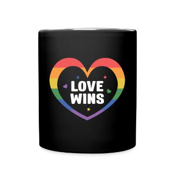 LGBTQ Pride Month - Love Wins - Full Colour Mug - black - Front