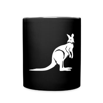Kangaroo Australia Animal Logo Illustration Icon - Full Colour Mug - black - Front
