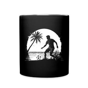 Dessin de garçon de football - Mug uni - noir - Devant