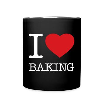 I LOVE BAKING - Full Colour Mug - black - Front