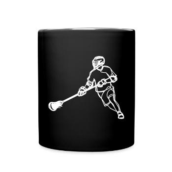 Lacrosse Spieler - Tasse einfarbig - Schwarz - Vorne