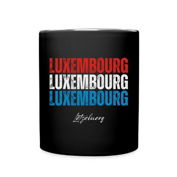 Flagge von Luxemburg, Luxemburger Stolz - Tasse einfarbig - Schwarz - Vorne