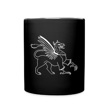 Fabulous animal, the white griffin - Full Colour Mug - black - Front