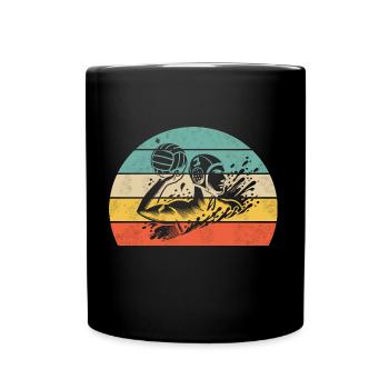Les joueurs de water-polo en action - Mug uni - noir - Devant
