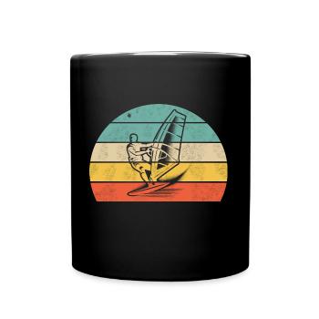 Aventure en planche à voile - Mug uni - noir - Devant