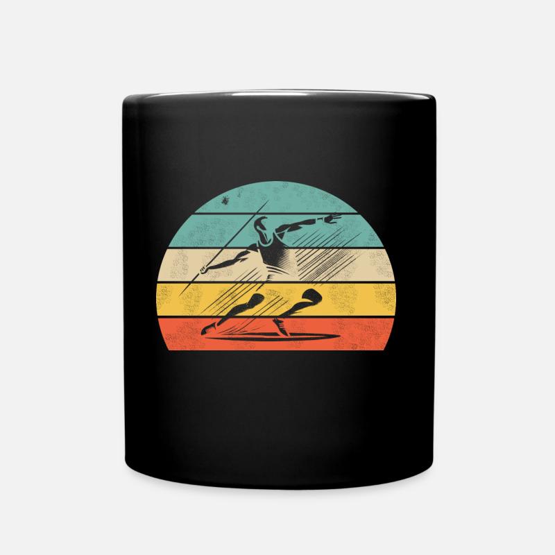 Javelin throwers in javelin throwing - Full Colour Mug - black