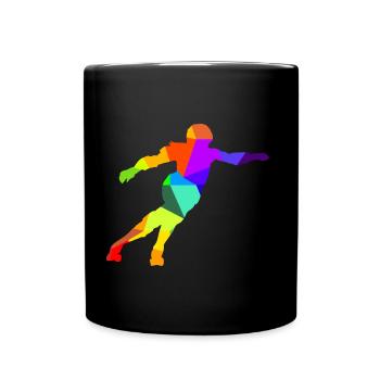 Roller Derby Inliner Regenbogen Farben Polygon - Tasse einfarbig - Schwarz - Vorne