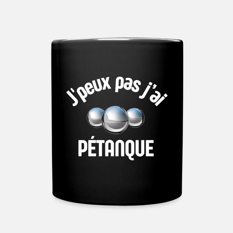 pétanque, bowler, petanque fan - Full Colour Mug - black
