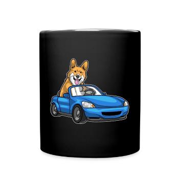 Corgi Auto - Tasse einfarbig - Schwarz - Vorne