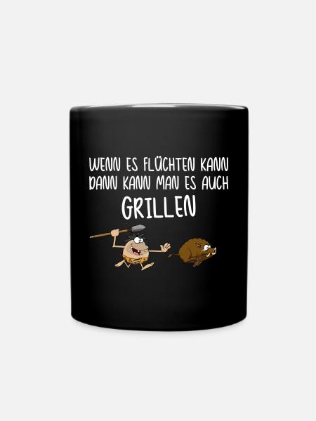 Jäger grillen bbq Griller Grillmeister Sprüche - Tasse einfarbig - Schwarz
