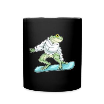 Frog Snowboarder Snowboard - Full Colour Mug - black - Front