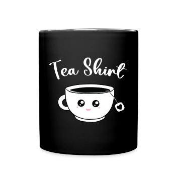Tee-Shirt süß - Tasse einfarbig - Schwarz - Vorne