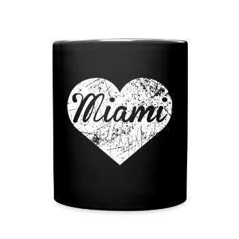 Miami Herz - Tasse einfarbig - Schwarz - Vorne