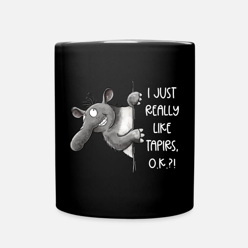 Drolliges Tapir I Tapir Spruch Cartoon - Tasse einfarbig - Schwarz