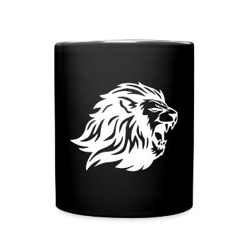 Der König der Tiere (weiß) - Tasse einfarbig - Schwarz - Vorne