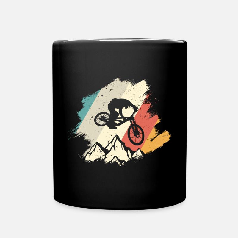 Vivid Mountain Jump Cycling - Full Colour Mug - black