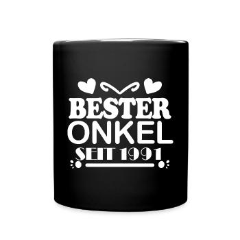 Bester Onkel seit 1991 - Tasse einfarbig - Schwarz - Vorne