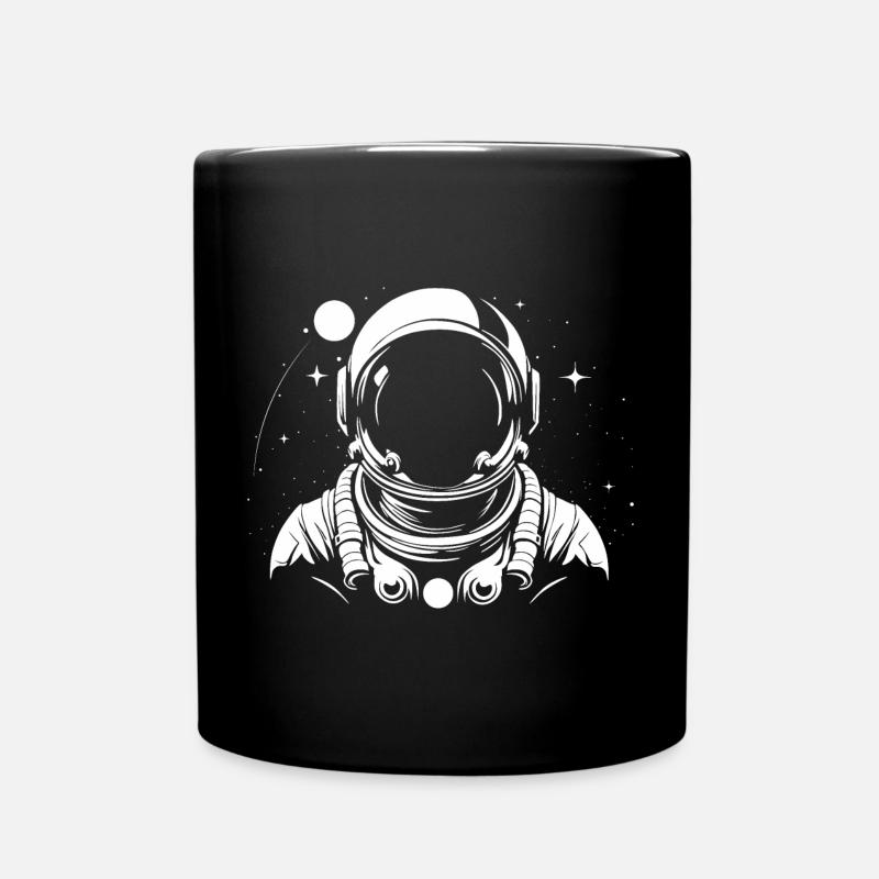 astronaut black and white - Full Colour Mug - black