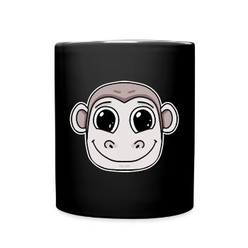 Monkey Head Animal - Full Colour Mug - black - Front