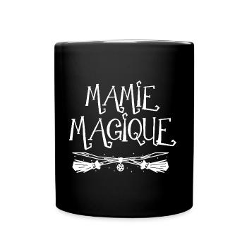 Mamie magique. Balai de sorcière - Mug uni - noir - Devant