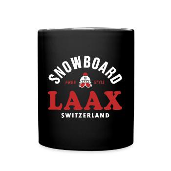 Laax Souvenir Ski- und Snowboard Resort Schweiz Alpen - Tasse einfarbig - Schwarz - Vorne