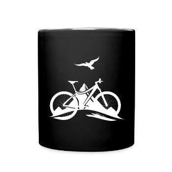 Mountainbiken - Tasse einfarbig - Schwarz - Vorne
