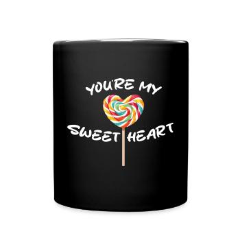 Sweetheart Rainbow Lollipop Valentine's Day Lollipop - Full Colour Mug - black - Front