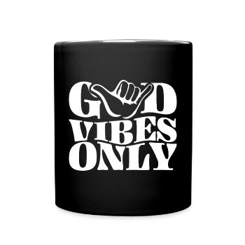 Positive Energie (weiß) - Tasse einfarbig - Schwarz - Vorne