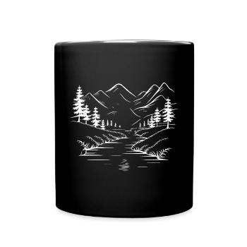 Gebirge - Tasse einfarbig - Schwarz - Vorne