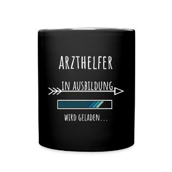 Arzthelfer Ausbildung Beruf Geschenk - Tasse einfarbig - Schwarz - Vorne