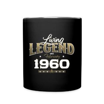 65th Birthday Gift Husband Original February 1960 - Full Colour Mug - black - Front