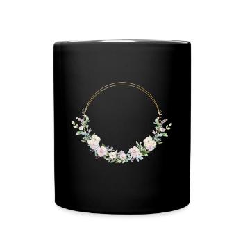 Spring Wreath - Personalizable - Full Colour Mug - black - Front