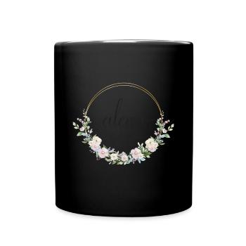 Alena! Name: Floral - Full Colour Mug - black - Front
