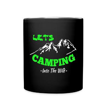 Camping Zelten Erlebnis in der Wildnis - Tasse einfarbig - Schwarz - Vorne