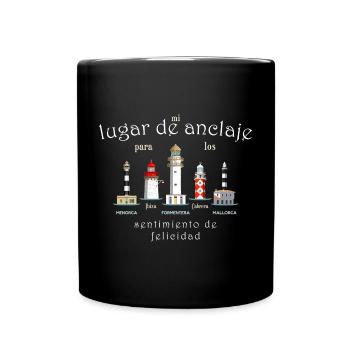 Îles Baléares Chance, Phares Dessin à la main Espagne - Mug uni - noir - Devant