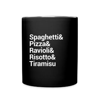Italian Food Typography Design - Full Colour Mug - black - Front