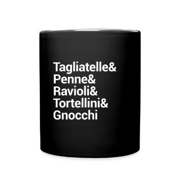 Pasta Culinary Typography Design - Full Colour Mug - black - Front