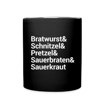 Bold German Food Names Design - Full Colour Mug - black - Front