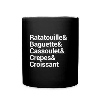 Kulinarische Wortkunst Typografie Design - Tasse einfarbig - Schwarz - Vorne