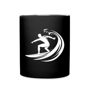 Surfing Logo - Tasse einfarbig - Schwarz - Vorne
