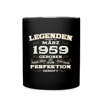 66. Geburtstag Geschenk Mann Legende März 1959 - Tasse einfarbig - Schwarz - Vorne