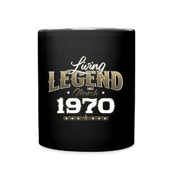 55ème anniversaire Cadeau Homme Légende Mars 1970 - Mug uni - noir - Devant