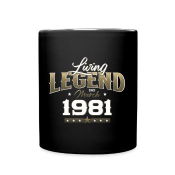 44ème anniversaire cadeau mari Original mars 1981 - Mug uni - noir - Devant