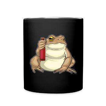 Frosch Flasche Bier - Tasse einfarbig - Schwarz - Vorne